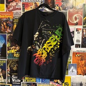 Zion Rootswear Black Bob Marley Rise Up T-Shirt